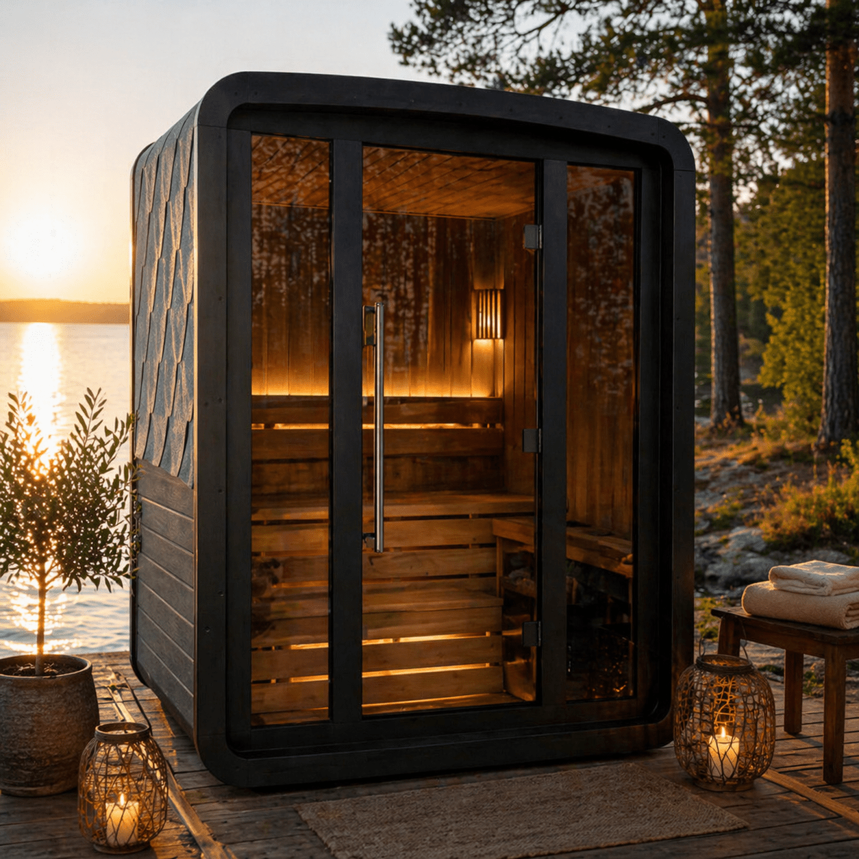 Gartensauna Cube Black Lotus - Saunenpark.de - Eine Marke der Belcalore Vertriebs GmbH