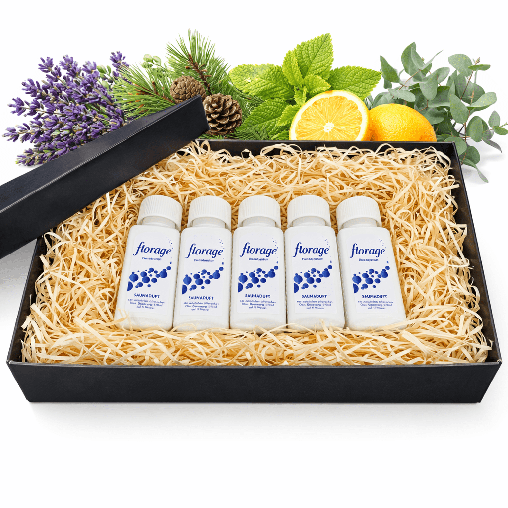Saunaaufguss-Set Pure Sauna - 5x 100ml hochwertiges Konzentrat - Geschenkset - Probierset