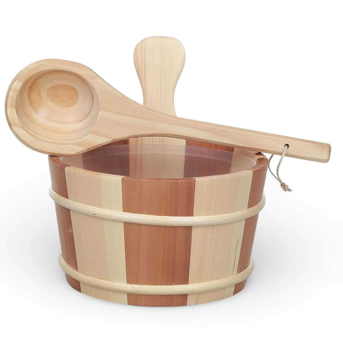 Sauflex 4 L Holzkübel und 36cm Schöpfkelle, Kiefer / Zeder
