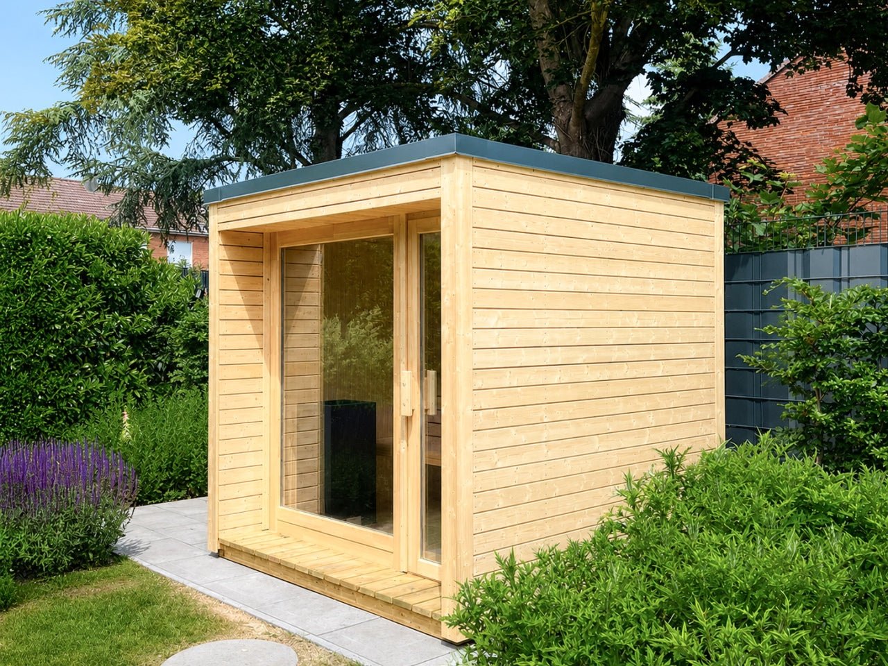 Außensauna Außensauna HOLM mit Glasfront - Saunenpark.de