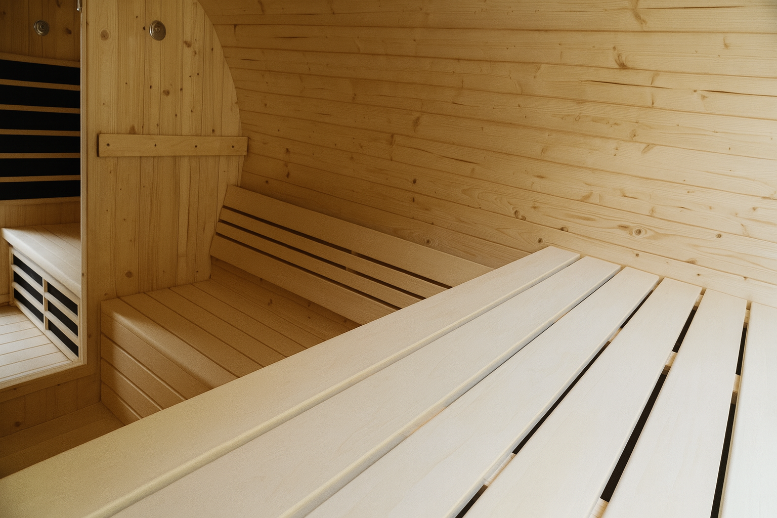 2 in 1 Premium Kombifasssauna - mit Infrarotkabine - für 5 Personen