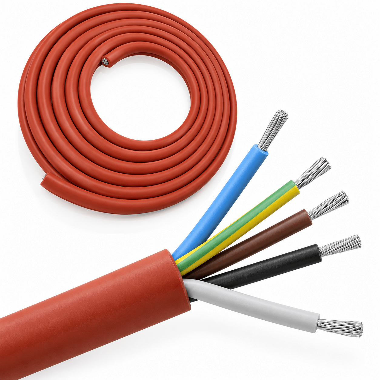 Silikonkabel SIHF-J - 5 x 2,5 Meterware