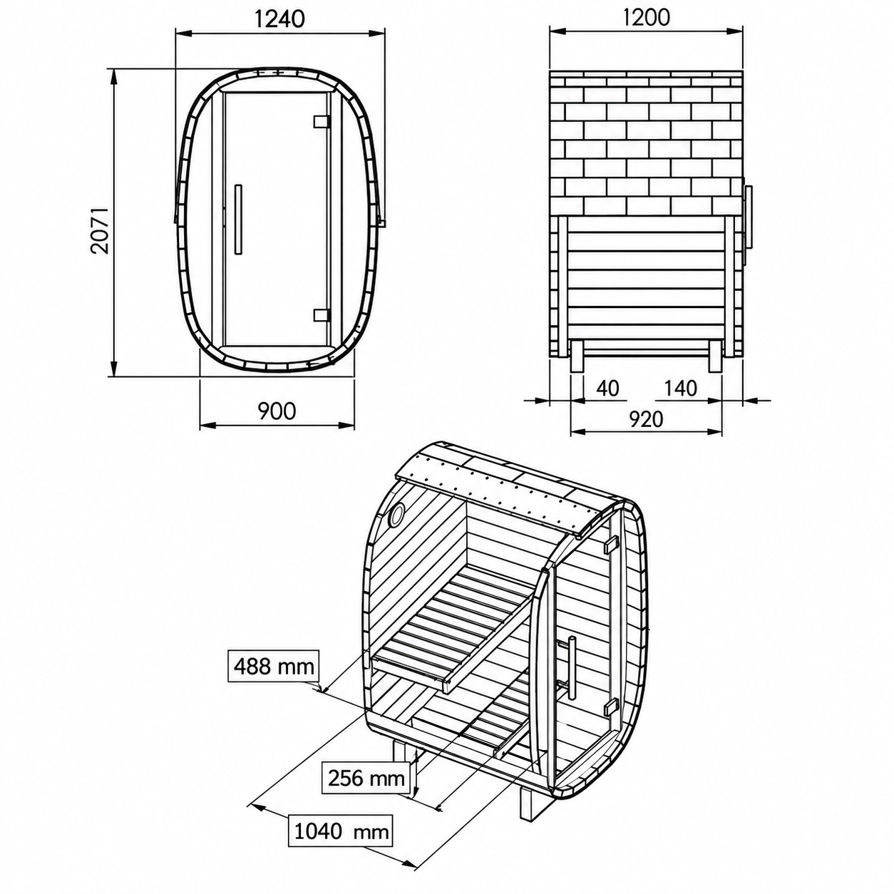 Gartensauna MINI Anthrazit
