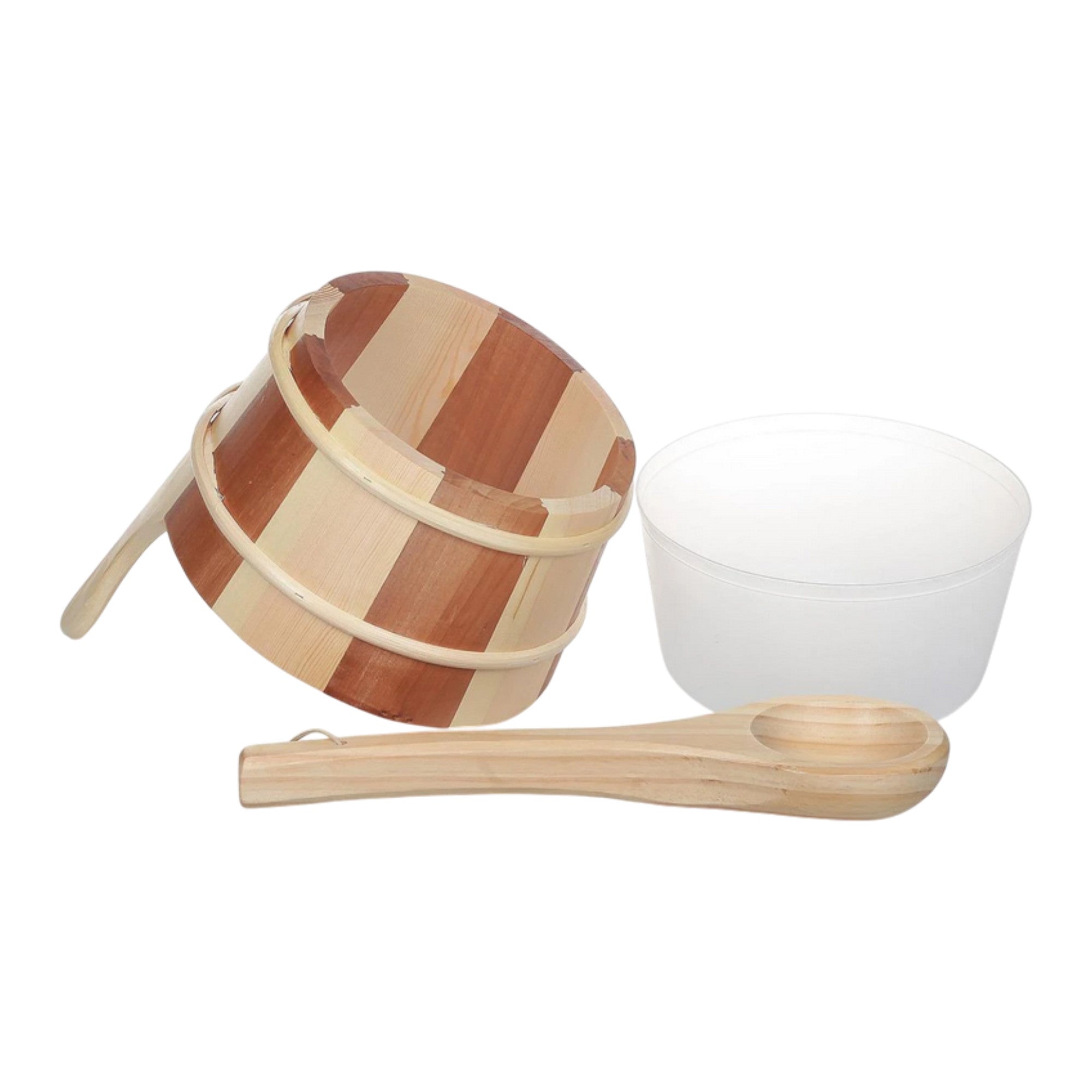 Sauflex 4 L Holzkübel und 36cm Schöpfkelle, Kiefer / Zeder