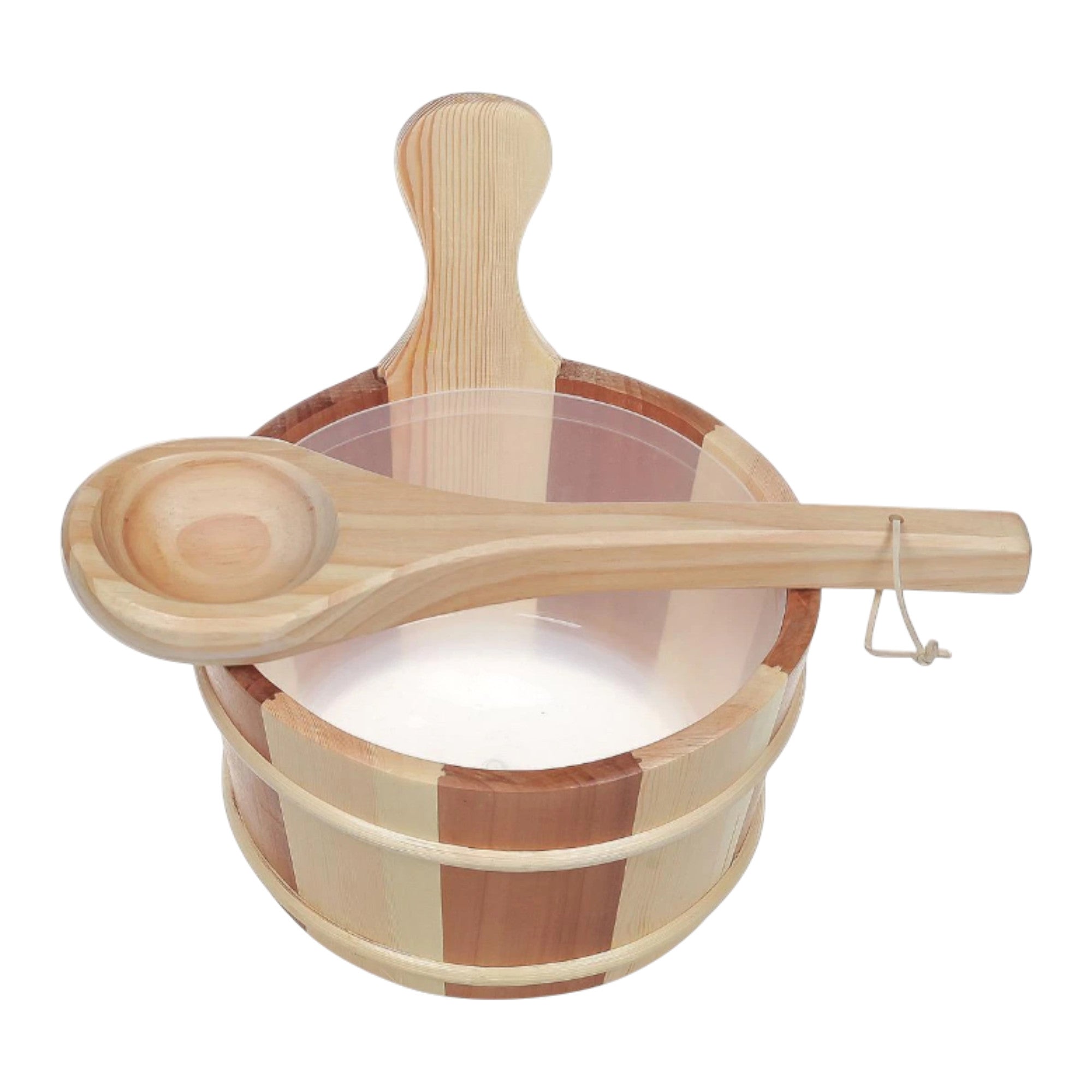 Sauflex 4 L Holzkübel und 36cm Schöpfkelle, Kiefer / Zeder
