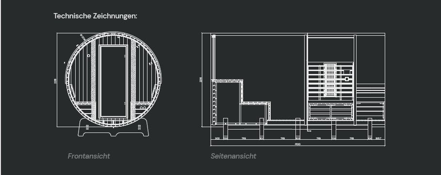 2 in 1 Premium Kombifasssauna - mit Infrarotkabine - für 5 Personen