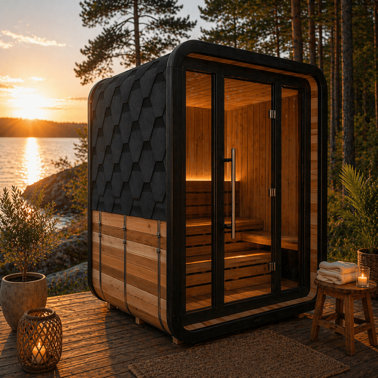 Gartensauna Cube White Lotus - Saunenpark.de - Eine Marke der Belcalore Vertriebs GmbH